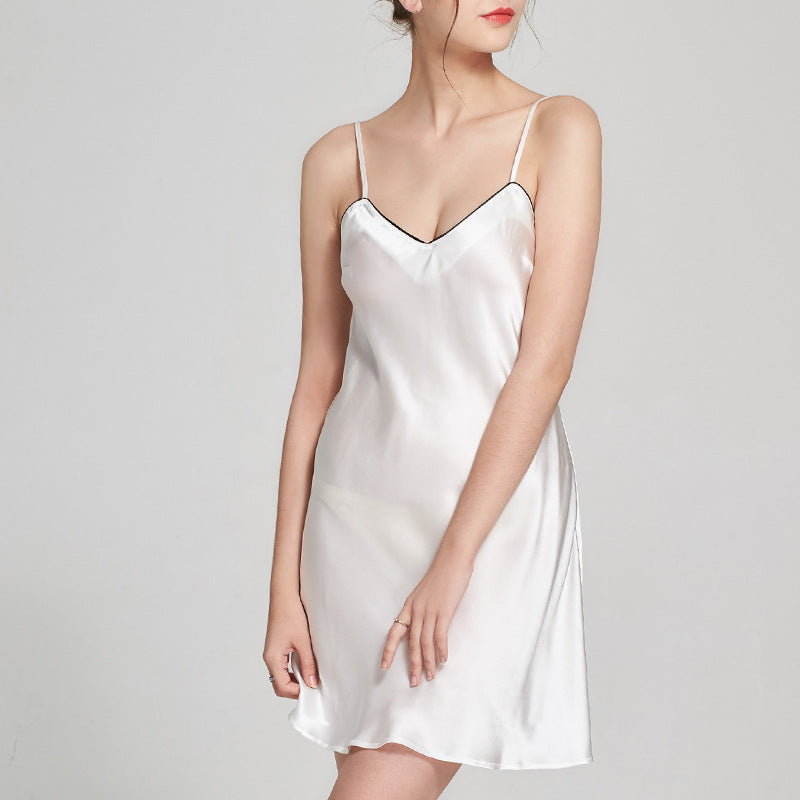 16 Momme Mulberry Silk V-Neck Suspender Nightdress