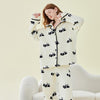 Category A Printed Flannel Long-Sleeved Trousers Pajamas Set