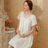 French Sweet Lace Short-Sleeved Nightdress