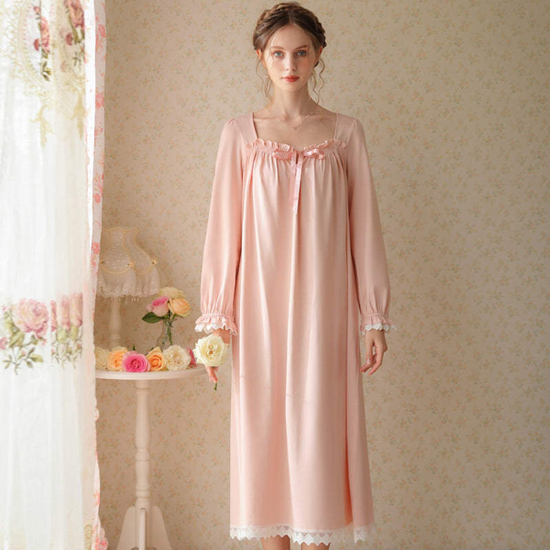 Sweet Retro Long Sleeve Nightdress