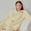 Yellow Half-Pile Flannel Long Sleeve Trousers Pajamas Set