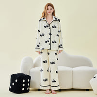 Category A Printed Flannel Long-Sleeved Trousers Pajamas Set