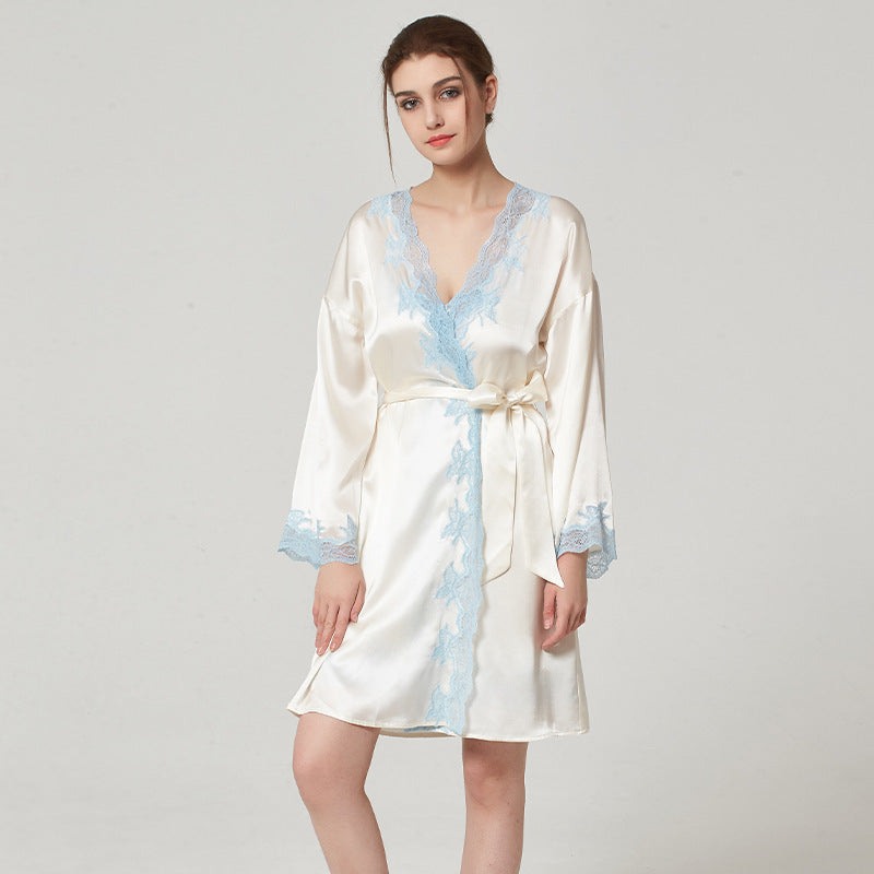 16 Momme Mulberry Silk Lace Robe