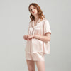 19 Momme Mulberry Silk V-Neck Short Sleeve Pajamas Set