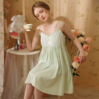 Sweet Floral Lace Slip Nightdress