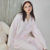 Pink Swan Half-Pile Flannel Long Sleeve Trousers Pajamas Set