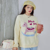 Light Yellow Hobbyhorse Half-Pile Flannel Pullover Long Sleeve Trousers Pajamas Set