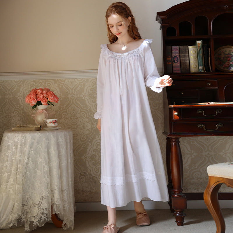 French Sweet Long Sleeved Nightdress