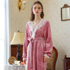 Vintage Courtly Velvet Long-Sleeved Robe