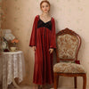 Courtly Lace Velvet Nightdress With Wide Sleeves