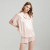 19 Momme Mulberry Silk V-Neck Short Sleeve Pajamas Set