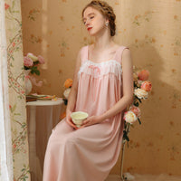 Sweet Sleeveless Nightdress With Wide Straps