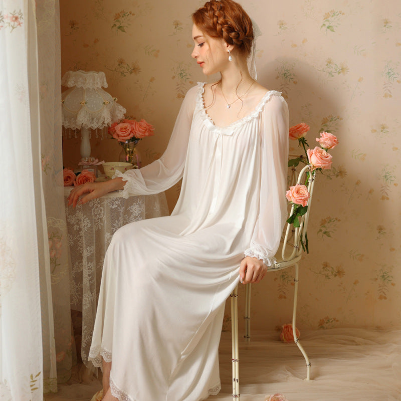 French Modal Long-Sleeved Nightdress