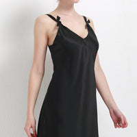 16 Momme Mulberry Silk Bowknot Suspender Nightdress