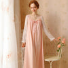 Sweet Cotton Lace Long-Sleeved Nightdress