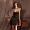 Sexy Lace Perspective Waist Hollow Nightdress Set