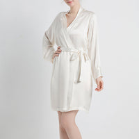 16 Momme Mulberry Silk Long Sleeve Short Robe