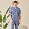 Men's Cotton Plaid Short-sleeved Pajama Set