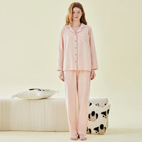 Category A 220g Thick Cotton Long Sleeve Trousers Pajamas Set