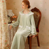 Cute Lapel Lace Bow Velvet Long Sleeve Nightdress