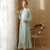 Simple Square Collar Long-Sleeved Nightdress