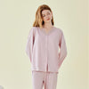 Class A Cotton Lace V-Neck Long Sleeve Trousers Pajamas Set