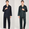 22 Momme 100% Mulberry Silk Embroidered Men's Long Sleeve Pajamas Set