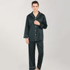 22 Momme 100% Mulberry Silk Embroidered Men's Long Sleeve Pajamas Set