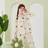 100% Cotton Double Yarn Printed Long Sleeve Trousers Pajamas Set