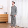 19 Momme Mulberry Silk Men's Vertical Stripe Long Sleeve Trousers Pajamas Set