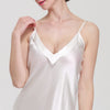 16 Momme Mulberry Silk Suspender V-Neck Long Nightdress