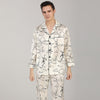 19 Momme 100% Mulberry Silk Line Printed Men's Long Sleeve Pajamas Set