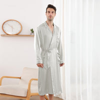 19 Momme Mulberry Silk Men's Long Sleeve Robe