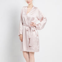 16 Momme Mulberry Silk Long Sleeve Short Robe