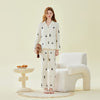 100% Cotton Double Yarn Printed Long Sleeve Trousers Pajamas Set