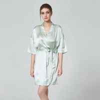 16 Momme Mulberry Silk Three Quarter Sleeve Robe