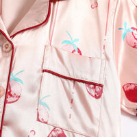 Pink Strawberry Print Kids' Pajamas