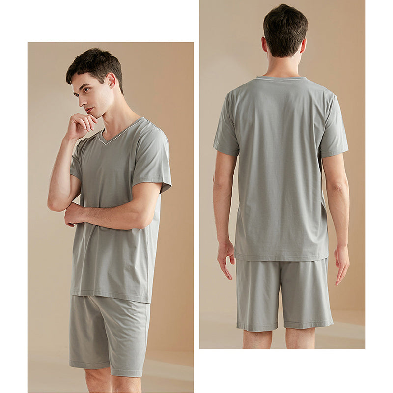 Men's V-neck Couple Short Pajama Set