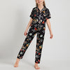 Black Floral Print Kids' Pajamas