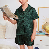 Green Leopard Print Kids' Pajamas