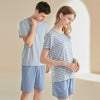 Men's Striped Couple Short Pajama Set