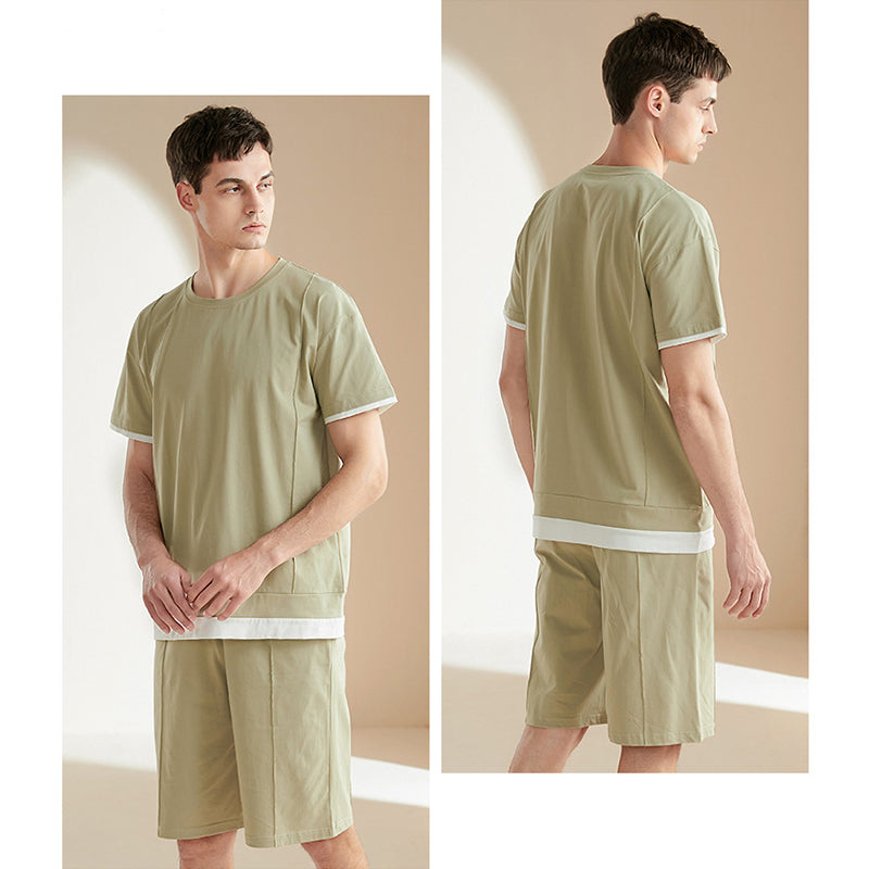 Men's Green Couple Short Pajama Set