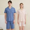 Women's Notched Collar Couple Short Pajama Set