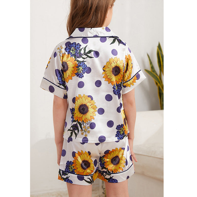 Sunflowers Print Kids' Pajamas