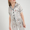 Silver Stripe & Floral Print Kids' Pajamas