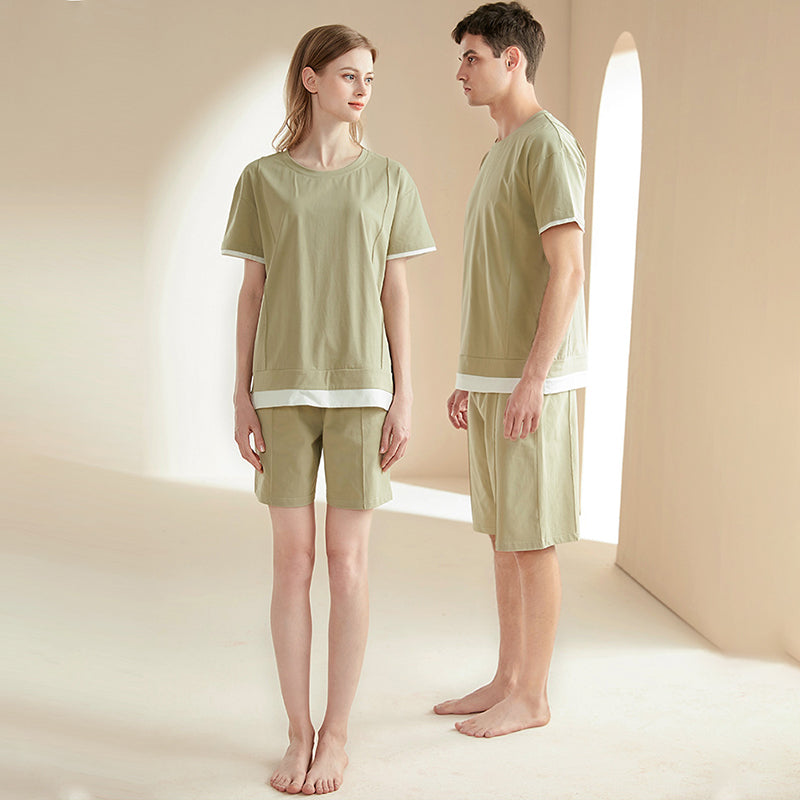 Men's Green Couple Short Pajama Set