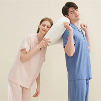 Men's Notched Collar Couple Pajama Set