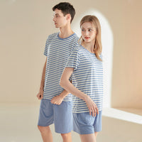 Women's Striped Couple Short Pajama Set