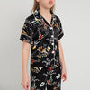 Black Floral Print Kids' Pajamas