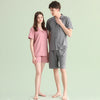 Women's Notched Collar Couple Short Pajama Set